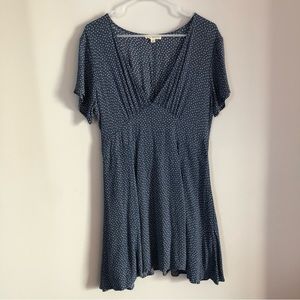 LA Hearts Dark Blue Bodice Swing Dress